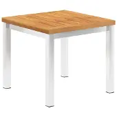 vidaXL Garten-Beistelltisch 45x45x38 cm Massivholz Akazie & Edelstahl