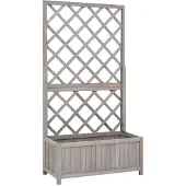 vidaXL Garten-Spalier mit Blumenkasten Grau 70x30x135 cm Tannenholz