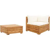 vidaXL 2-tlg. Garten-Lounge-Set mit Kissen Massivholz Akazie