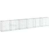 vidaXL Gabione mit Deckel 600x50x100 cm Verzinktes Eisen