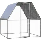 vidaXL Hühnerkäfig Silbern und Grau 2x2x2 m Verzinkter Stahl