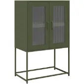 vidaXL Highboard Olivgrün 68x39x107 cm Stahl