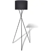 vidaXL Stehlampe "Gammelshausen" aus Polyester in Schwarz. Abmessungen (B/H) 38x139 cm