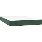 vidaXL Taschenfederkernmatratze Mittel Dunkelgrün 120x200x20 cm Samt