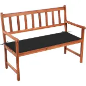 vidaXL Gartenbank mit Auflage 120 cm Massivholz Akazie
