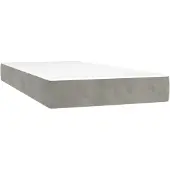 vidaXL Taschenfederkernmatratze Mittel Hellgrau 100x200x20 cm Samt