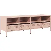 vidaXL TV-Schrank Rosa 135x39x43,5 cm Kaltgewalzter Stahl