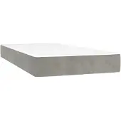vidaXL Taschenfederkernmatratze Mittel Hellgrau 90x200x20 cm Samt