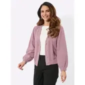 Witt Weiden Strickjacke LADY, Damen, Gr. 38, mauve, 100% Polyamid, unifarben, Strickjacken Strickjacke