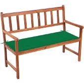 vidaXL Gartenbank mit Auflage 120 cm Massivholz Akazie