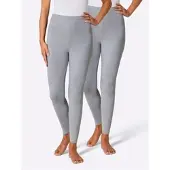 Feel Good Leggings , Damen, Gr. 24/25, Kurzgrößen, grau (grau, meliert), 95% Baumwolle, 5% Elasthan, unifarben, Hosen Leggings