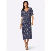 Sieh an! Druck-Kleid in marine-hellblau-bedruckt | Gr.: 48