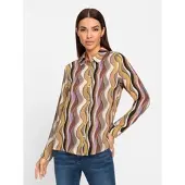 HEINE Druckbluse in camel-lavendel-bedruckt | Gr.: 46