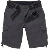 Bruno Banani Cargoshorts , Herren, Gr. 33, N-Gr, schwarz, Obermaterial: 100% Baumwolle, gemustert, normal kniefrei, Hosen Cargoshorts, mit modischer Struktur, Topseller