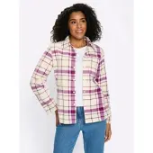 Sieh an! Fleece-Jacke in orchidee-champagner-kariert | Gr.: 40