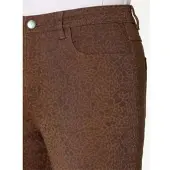 Sieh an! Bequeme Jeans CLASSIC BASICS, Damen, Gr. 23, Kurzgrößen, braun (braun, schoko, bedruckt), 97% Baumwolle, 3% Elasthan, gemustert, lang, Jeans Bequeme Jeans