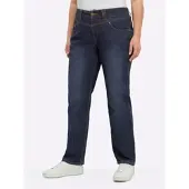 Sheego Bequeme Jeans , Damen, Gr. 50, Normalgrößen, blau (dunkelblau), 99% Baumwolle, 1% Elasthan, unifarben, lang, Jeans Bequeme Jeans