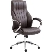 CLP Bürostuhl ergonomisch Wigan, Chefsessel mit edlen Echtleder-Akzenten, höhenverstellbarer Schreibtischstuhl mit Wippfunktion, bis 135 kg, Farbe: braun