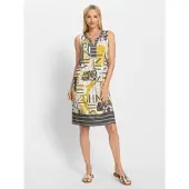 HEINE Jersey-Kleid in sonnengelb-schwarz-bedruckt | Gr.: 36