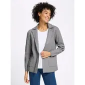 Sieh an! Strickblazer in steingrau-meliert | Gr.: 50