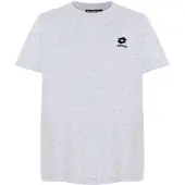 Lotto T-Shirt , Herren, Gr. XL (56/58), grau (high, rise), 95% Cotton, 5% Viscose, unifarben, Rundhals, gerader Abschluss, Shirts T-Shirt, - mit dezenter Logostickerei
