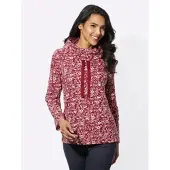 Sieh an! Trainingsshirt SIEH AN "Freizeit-Sweatshirt Sweatshirt", Damen, Gr. 48, rot (kirsche, champagner, bedruckt), Basic, Shirts Trainingsshirt