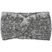 StyleBREAKER Stirnband "Strick Stirnband Perlen Metallic Faden und Knoten Detail", Damen, weiß (weiß, schwarz), Obermaterial: 100% Polyacryl PAN., Modisch, Mützen Stirnband