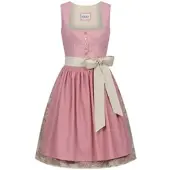 Nübler Dirndl NÜBLER "Dirndl midi Gina", Damen, Gr. 40, EURO, rosa, Obermaterial: 100% Polyester PES., Kleider Dirndl