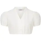 Nübler Dirndlbluse NÜBLER "Dirndlbluse kurzarm Valentina", Damen, Gr. 40, beige (creme), Obermaterial: 100% Baumwolle CO., Blusen Dirndlbluse