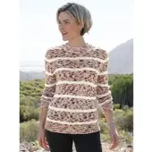 Casual Looks WITT WEIDEN Rundhals-Pullover in mauve-ecru-geringelt | Gr.: 38