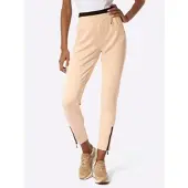 Création L Webhose , Damen, Gr. 46, Normalgrößen, beige (sand), 50% Modal, 44% Polyester, 6% Elasthan, unifarben, Hosen Webhose
