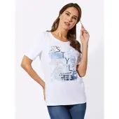 Sieh an! Kurzarm-Shirt in weiß-himmelblau | Gr.: 48