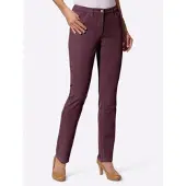 Inspirationen Cordhose , Damen, Gr. 24, Kurzgrößen, rot (burgund), 98% Baumwolle, 2% Elasthan, unifarben, lang, Hosen Cordhose