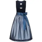 Nübler Dirndl NÜBLER "Dirndl midi Marlies", Damen, Gr. 48, EURO, blau, Obermaterial: 50% Polyester PES. 50% Viskose CV., Kleider Dirndl