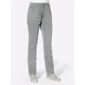 Casual Looks Bequeme Jeans , Damen, Gr. 225, Extrakurzgrößen, grau (steingrau), 98% Baumwolle, 2% Elasthan, unifarben, lang, Jeans Bequeme Jeans
