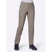Casual Looks Zip-off-Hose , Damen, Gr. 21, Kurzgrößen, grau (taupe), 95% Polyamid, 5% Elasthan, unifarben, lang, Hosen Zip-off-Hose