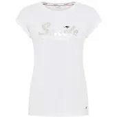 Kangaroos T-Shirt , Damen, Gr. 44/46, weiß, Single Jersey, Obermaterial: 50% Baumwolle, 50% Modal, figurumspielend hüftlang, Rundhals, mit Aufschlag, Shirts T-Shirt, mit Print