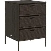 vidaXL Gartenschrank Braun 55x59x80 cm Poly Rattan
