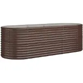 vidaXL Hochbeet Verzinkter Stahl 224x80x68 cm Braun