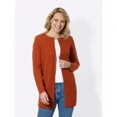 Sieh an! Long-Strickjacke in rostrot | Gr.: 48