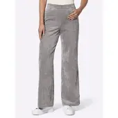 HEINE Cordhose , Damen, Gr. 46, Normalgrößen, grau, 80% Polyester, 18% Polyamid, 2% Elasthan, unifarben, Hosen Cordhose