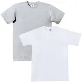 Fruit Of The Loom Rundhalsshirt "Shirt", Damen, Gr. 7, weiß (weiß, grau, meliert), 100% Baumwolle, 3% Polyester, 97% Baumwolle, unifarben, Rundhals, Shirts Rundhalsshirt