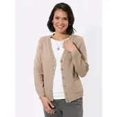 Witt Strickjacke "Strickjacke Strickjacke", Damen, Gr. 42, beige, Sportlich, V-Ausschnitt, Strickjacken Strickjacke