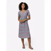 Sieh an! Kleid in aqua-grapefruit-bedruckt | Gr.: 50