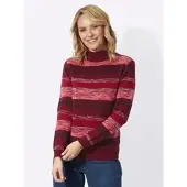 Sieh an! Pullover in kirsche-flamingo-gemustert | Gr.: 52