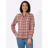 Witt Klassische Bluse "Flanell-Bluse Flanellbluse im gewebten Karomuster", Damen, Gr. 50, rosa (sesam, rosenholz, kariert), Flanell, , Sportlich, Blusen Klassische Bluse