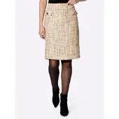 HEINE Bouclé-Rock in champagner-sand-gemustert | Gr.: 48