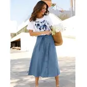 Sieh an! Jeans-Rock in blue-bleached | Gr.: 21