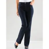 Cosma Gerade Jeans , Damen, Gr. 23, Kurzgrößen, blau (blau, stone, washed), 76% Baumwolle, 22% Polyester, 2% Elasthan, unifarben, lang, Jeans Gerade Jeans