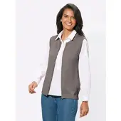 Casual Looks Strickweste , Damen, Gr. 48, grau (taupe, meliert), 50% Baumwolle, 50% Polyacryl, unifarben, Westen Strickweste